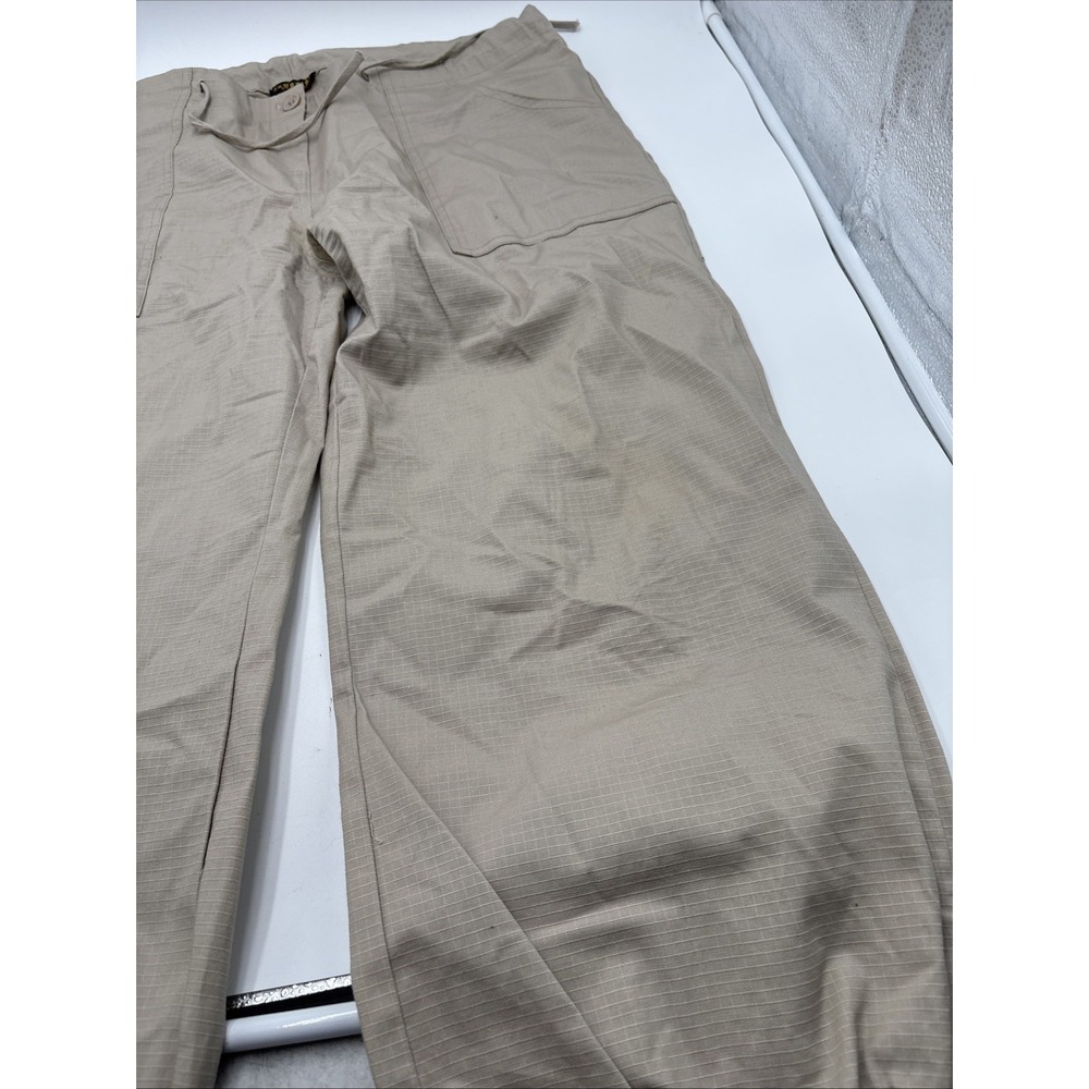 Georgiou Studio Canvas Pants Button Women's Zipper‎ Fly Pull Tie Tied Pant Ankle - Picture 3 of 16